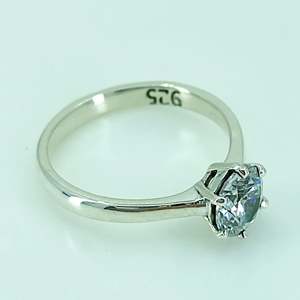 Navya <b>Craft</b> 925 Solid Sterling Silver Blue Topaz Round Handmade Women's <b>Ring</b> Sizes 4-13 for Christmas Anniversary Birthday - Product Image 4