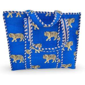 Bolso de mano de lujo hecho a mano para mujer, bolso de algodón ecológico acolchado con bordado con estampado de Tigre, bolsos de mano de Color sólido para mujer - Product Image 1