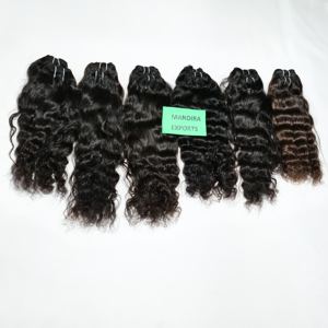 100% cutícula sin procesar alineada doble trama ondulada onda profunda templo extensiones de cabello humano indio calidad cruda en paquete - Product Image 5