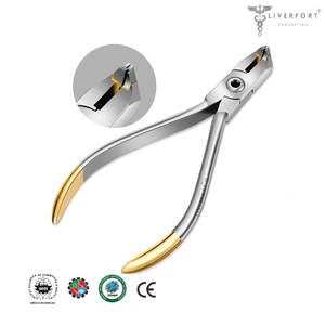 Coupe-arc dentaire en acier inoxydable plaqué or de qualité supérieure pour fil dur avec inserts TC avec support de fil LIVERFORT - Product Image 3