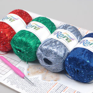 Misoknit Best Seller RORA Fil doux avec un éclat subtil amélioré par des paillettes pour ajouter du luxe et du style Motif brut Utilisation du tricot à la main - Product Image 6