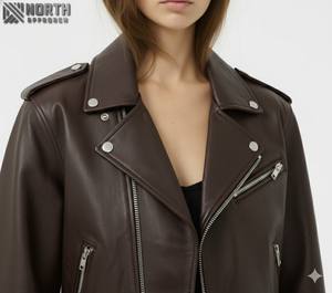 Veste en cuir haute qualité, mode standard saison d'hiver, teinte unie, conceptions personnalisées, veste en cuir nappa Sheepa pour femmes - Product Image 4