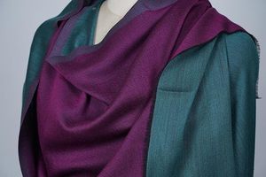 Châle réversible en cachemire et laine fine de qualité supérieure pour femme, ultra doux, bicolore, luxueux, élégant, étole de créateur pour mariage - Product Image 4