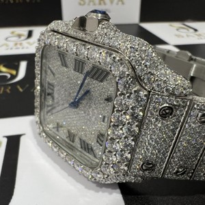 Custom Square Business Diamond <b>Watch</b> Hip Hop Stainless Steel Attractive Designer Luxury VVS Moissanite Diamond Quartz <b>Watches</b> - Product Image 3
