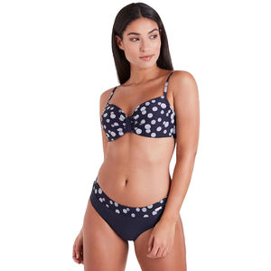 Conjunto de bikini triangular de moda para mujer, venta al por mayor, personalizado, sexy, push-up, con banda frontal, el más vendido, con aros, negro, MOQ bajo, secado rápido - Product Image 1
