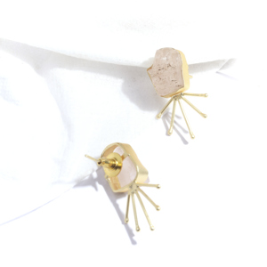 Pendientes de latón con diseño Radiance para mujer, joyería moderna para fiestas - Product Image 3