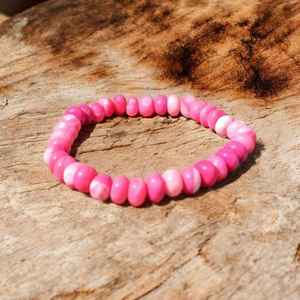 Pink Opal <b>Beaded</b> <b>Bracelet</b> 7-9mm Natural Gemstone Jewelry Handmade Candy Opal Summer Style Beach Fashion Trend 2025 Jewelry - Product Image 2