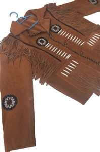 Chaqueta de vaquero occidental de cuero de ante de color personalizado más vendida para Hombres estilo de calle de invierno hecho a mano - Product Image 3