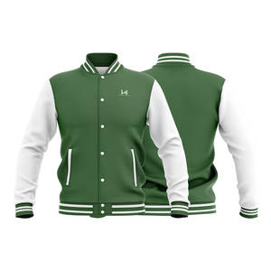 Chaqueta Universitaria Unisex con Parches Tejidos, Mangas de Lana, Bolsillo, Personalizable, Satén, Lona, Primavera, Bordado Formal, Estilo Varsity - Product Image 6
