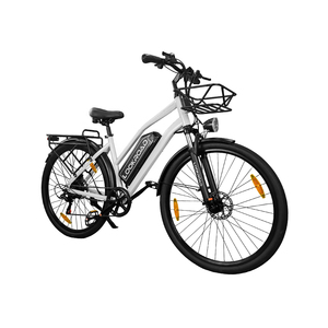 LOOKROAD L28 City Commuter <b>Electric</b> Bike 36V 23Ah Long Range Battery Dual Hydraulic Disc Brake Shimano 7 Speed Gear Front Basket - Product Image 3