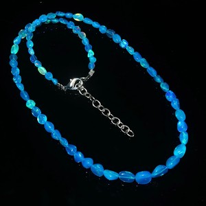 Collier d'opale Paraiba avec perle de pépite d'opale bleue naturelle perles de pierres précieuses en vrac - Product Image 2