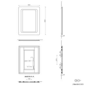 Reversible 80x60 Sandblasted Backlit LED <b>Mirror</b> - Product Image 4