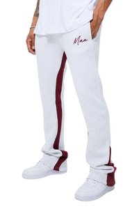 Pantalon de jogging blanc évasé ample personnalisé avec rayures latérales dernière conception 2023 100% coton hommes pantalons de jogging empilés - Product Image 2