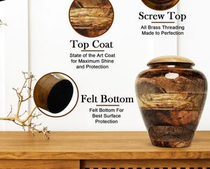 โกศไม้มะม่วงที่สวยงามสําหรับเถ้ามนุษย์ของที่ระลึกขนาดเต็มสําหรับผู้ใหญ่เด็กและสัตว์เลี้ยง การแกะสลักส่วนบุคคล - Product Image 2