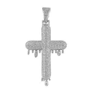 ผลิตจากเงินสเตอร์ลิง925จี้ไม้กางเขนอันงดงามนี้ออกแบบมาสำหรับผู้ชายเพื่อโชว์ความงามด้วยเพชรโมอิสซาไนต์ - Product Image 3