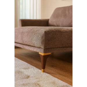 Patas de Muebles de Plástico Marrón de 18 cm con Forma de Trapezoide y Tapas Doradas, Diseño Moderno, Fácil Instalación para Sofá de Sala de Estar - Product Image 2