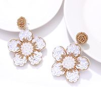 100% buatan tangan manik-manik anting unik warna-warni bentuk bunga imitasi mutiara buatan tangan dibuat dari India
