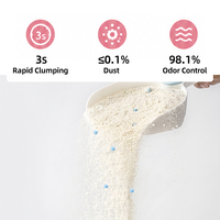 Litière pour chat en amidon de manioc biodégradable de qualité supérieure, sans poussière, super agglomérante, non collante, facile à nettoyer, vente en gros, multi-paquets, OEM/ODM