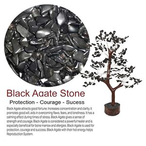 ต้นคริสตัลประดับทำด้วยมือต้นไม้เงินบอนไซพลอยสีดำธรรมชาติสำหรับรักษาและฮวงจุ้ย - Product Image 3