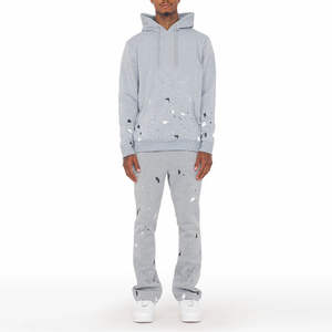 ชุดวิ่งสำหรับผู้ชายชุดวอร์มใส่สบายดีไซน์ใหม่ระบายอากาศได้ดีแขนยาวสีตัดกัน - Product Image 1