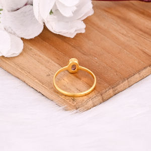 แหวนเงินแท้ทัวร์มาลีนสีชมพูรูปไข่สีเหลืองทองดีไซน์เนอร์แฮนด์เมดเครื่องประดับแหวนชั้นดีสำหรับผู้หญิงของขวัญสำหรับคุณแม่925 - Product Image 6