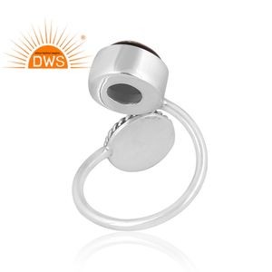 Fabricante de joyería de anillo trenzado de piedras preciosas de cristal de mopa gris doblete Natural de Plata de Ley 925 más vendido - Product Image 4