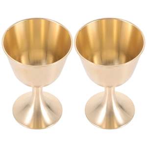 Copa de Vino Moderna de Latón con Acabado Cepillado Liso, Copa de Vino de Latón para Fiestas de Lujo, Decoración de Bar, Copas de Champán - Product Image 1