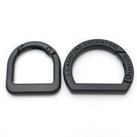 Fourniture en gros de porte-clés à anneau en D à ressort personnalisé avec logo, en alliage de zinc, amovible, noir mat