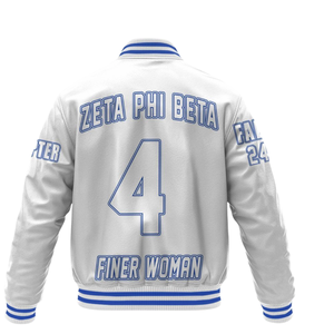 Zeta Phi Beta 1920 vida griega azul blanco bordado Varsity Letterman chaqueta Sorority ZPB Chenille Patch Founders Edition - Product Image 3