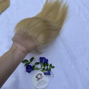 Toptan saç dağıtıcılar ham bakire manikür hizalanmış siyah kadınlar için dantel Frontal Vietnam insan saçı peruk ile 613 demetleri