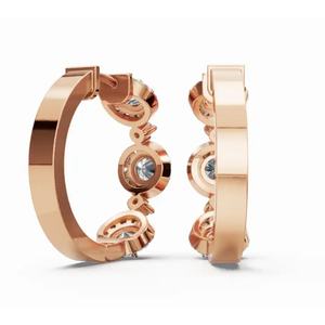 Aros de Diamantes Eternity of Brilliance, Oro de 9 KT, 14 KT, 18 KT, Corte Redondo, Joyería Cultivada en Laboratorio, Proveedor Mayorista OEM B2B - Product Image 3