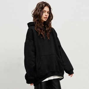 Sweat à capuche pour femme en mélange polyester/coton, manches longues, coupe oversize, broderie chenille premium, logo cœur, streetwear d'hiver, vêtements décontractés - Product Image 5