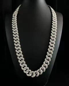 Hip Hop Round Cut Diamond 18mm VVS Moissanite Ice Out Cuban Link Chain for Men's & Women's 925 Sterling Silver - Product Image 6