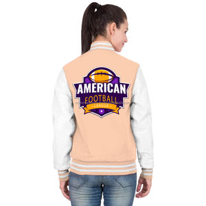 Veste universitaire en molleton doux et coton matelassé respirant avec broderie et finition teinte, vestes universitaires personnalisées confortables pour femmes - Product Image 4