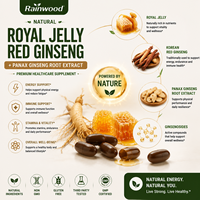 Rainwood Natuurlijke Royal Jelly & Koreaanse Rode Ginseng Gummies - Halal/Kosher Gecertificeerd Immuunondersteunend Gezondheidssupplement