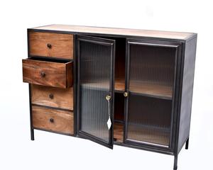 ลิ้นชักมีสไตล์วินเทจอุตสาหกรรมแบบใหม่ทำจากไม้เนื้อแข็งเฟอร์นิเจอร์ห้องรับประทานอาหารห้องนอนโรงแรมบ้านไร่ - Product Image 1