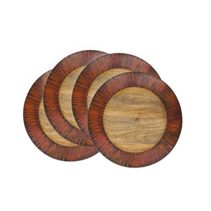Super Sell 2024 Natural Pulido Madera Cena Cargador Platos Cuencos de forma redonda - Product Image 3