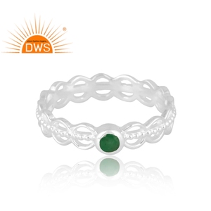 Nouveau Design 925 Sterling Silver Natural Emerald Gemstone Ring Custom Design Jewelry For Women Gift For Her - Product Image 3