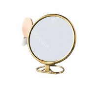 Miroir de maquillage créatif vintage avec cadre léopard Miroirs lumineux de luxe Table de toilette Miroir de bureau de coiffeuse simple