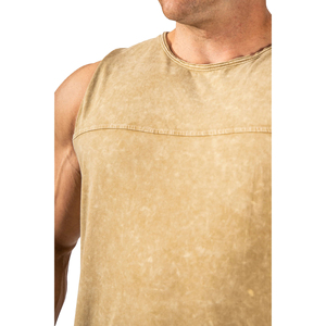 New Arrival Custom Acid Wash <b>Distressed</b> Sleeveless Knitted Breathable Tank <b>Top</b> for Men OEM Serviced Heat-Transfer Printing - Product Image 5