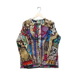 Veste Banjara en coton floral brodée vintage faite à la main, à séchage rapide, avec col en V pour femmes, automne/hiver - Product Image 2