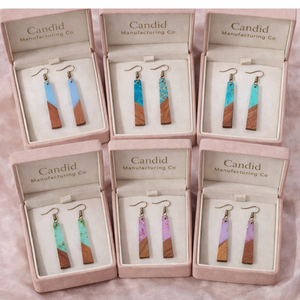 Hot Selling Boho Style Women's Earrings Wood Resin and Brass with Pearl Gold Plated for Weddings and Gifts Fashion Trend - Product Image 1