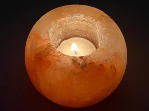 Portavelas con forma de bala de sal del Himalaya, portavelas con forma de bala de sal de roca rosa, portavelas con forma de bala de sal del Himalaya - Product Image 2