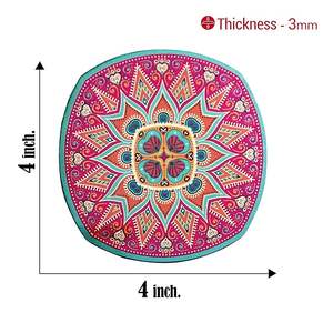 ชุดจานรองแก้วไม้ทำมือสไตล์โบฮีเมียน เป็นมิตรกับสิ่งแวดล้อม ออกแบบเองได้ จานรองแก้วทำมือ พื้นผิวเรียบ สำหรับร้านกาแฟ - Product Image 5