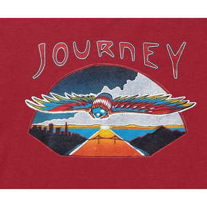 T-shirt da uomo con stampa grafica Journey Flying, 100% cotone, oversize, stampa DTG personalizzata, rosso - Taglia M - Product Image 3
