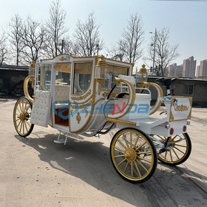 Calèche royale électrique dorée et blanche, gaufrée, avec intérieur luxueux et confortable, pour mariages et visites touristiques, à vendre - Product Image 5