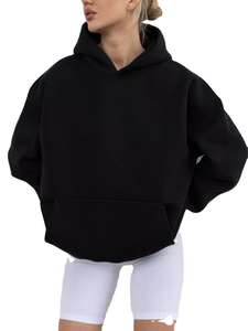 Sweat-shirt ample ample en polaire ample surdimensionné kaki pour femmes Logo personnalisé sweat-shirt à capuche d'hiver personnalisable en gros sweats-shirts pour femmes - Product Image 6