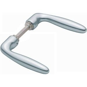 Juego de Manijas para Puerta Verona 1510 de Aluminio F1 sin Rosetas, Eje Cuadrado de 8 mm, por HOPPE - Product Image 1