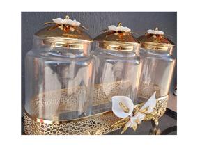 New Selling Brass Frame Hammered Glass Golden Canister Food Storage <b>Lid</b> for <b>Decorative</b> Item for Part and Wedding - Product Image 6