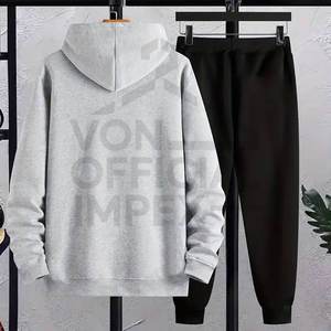 Survêtement d'hiver personnalisé de meilleure qualité pour hommes 100% coton grande taille sérigraphié col à capuche motif solide - Product Image 3